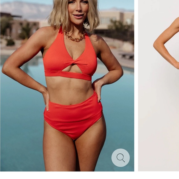 Baltic Born Del Mar Red Ribbed Bikini Bottom - Picture 5 of 5